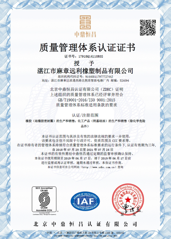 ISO9001證書(shū)模板